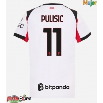 Camiseta AC Milan Christian Pulisic #11 Visitante Equipación para mujer 2025-26 manga corta